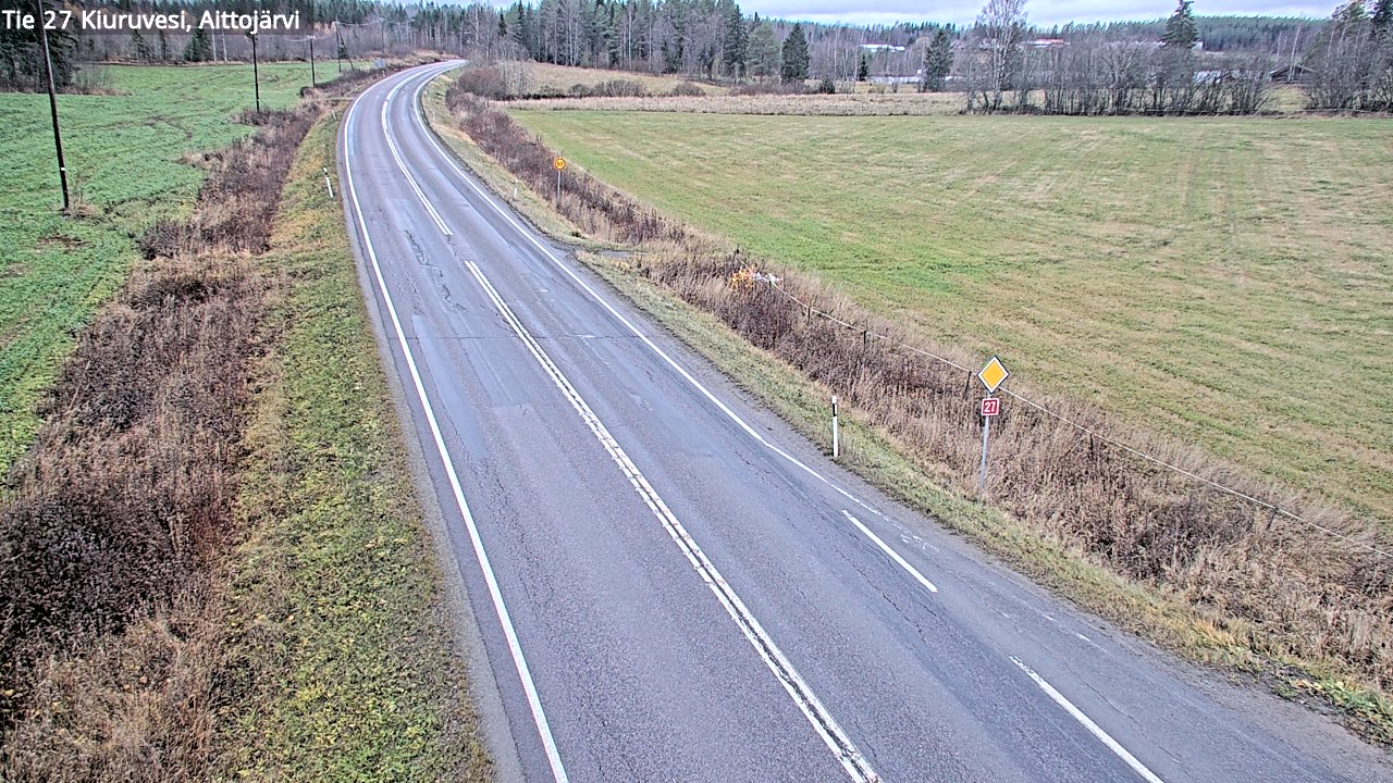 Weather Camera Image Väg 27 Kiuruvesi, Aittojärvi, Kiuruvesi, Pohjois-Savo