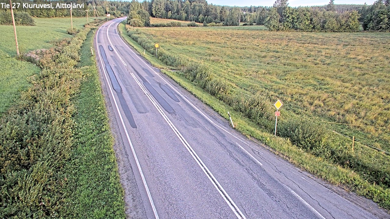 Weather Camera Image Väg 27 Kiuruvesi, Aittojärvi, Kiuruvesi, Pohjois-Savo