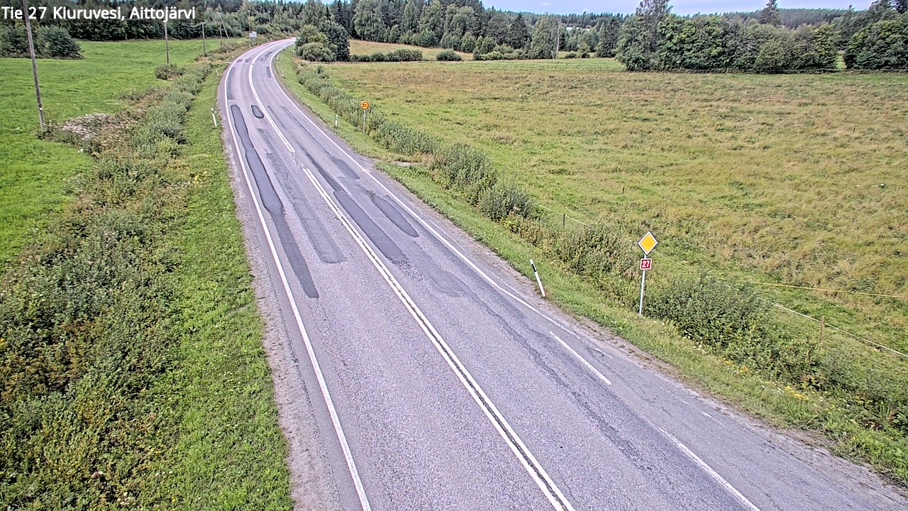 Weather Camera Image Väg 27 Kiuruvesi, Aittojärvi, Kiuruvesi, Pohjois-Savo