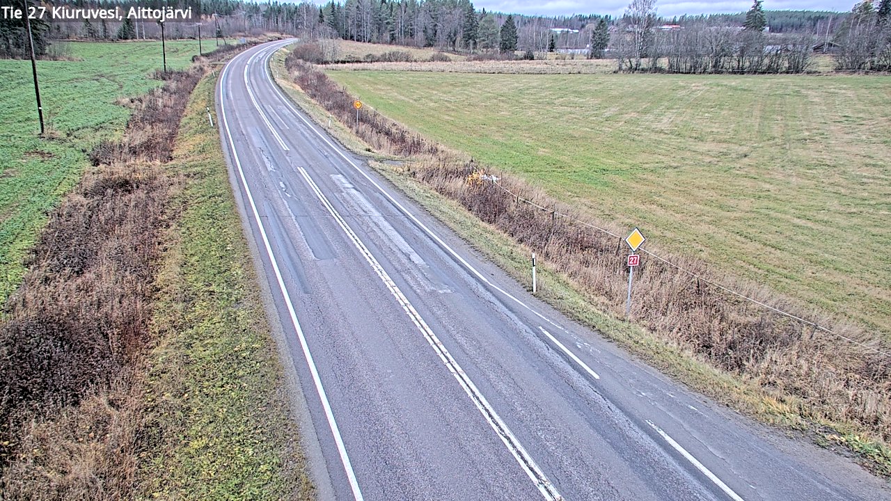 Weather Camera Image Väg 27 Kiuruvesi, Aittojärvi, Kiuruvesi, Pohjois-Savo