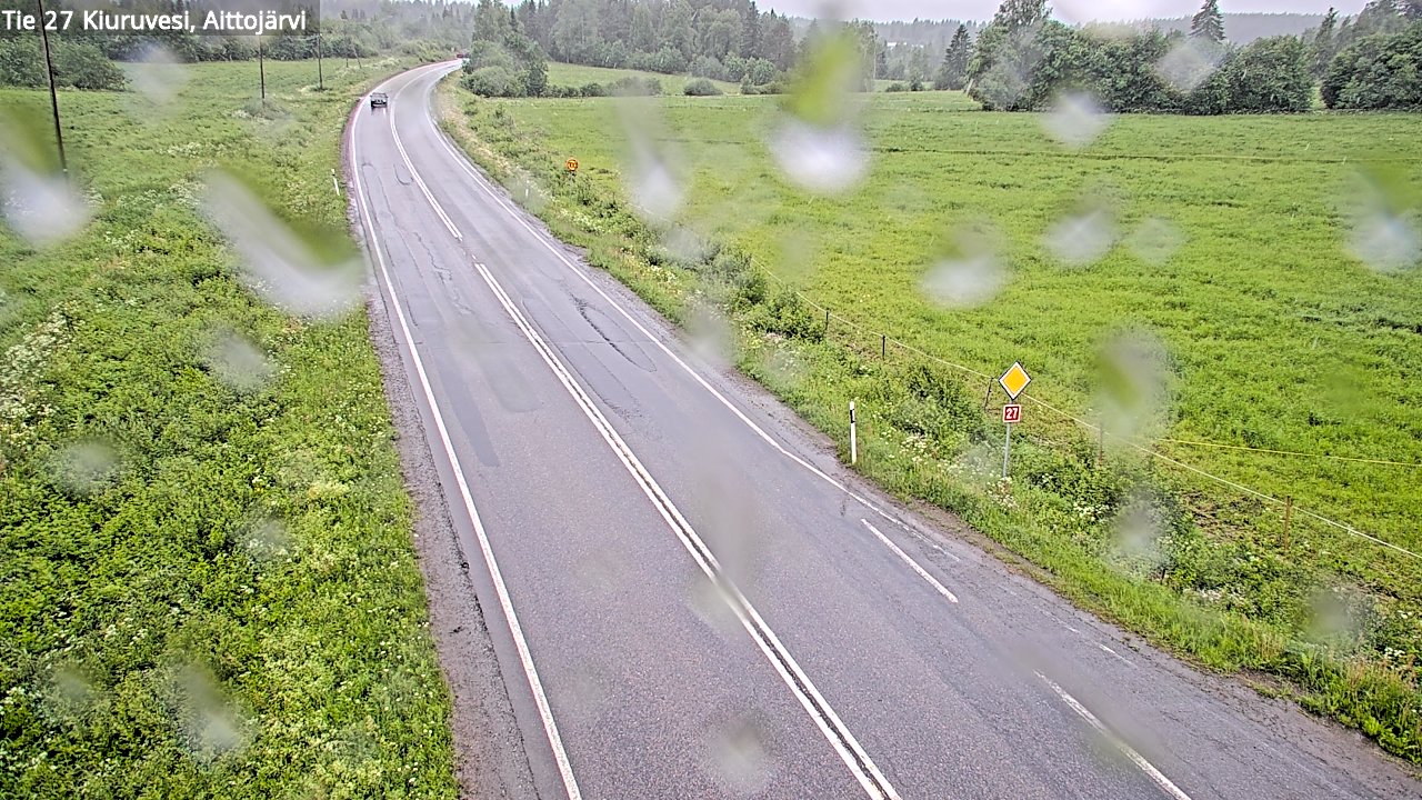 Weather Camera Image Väg 27 Kiuruvesi, Aittojärvi, Kiuruvesi, Pohjois-Savo