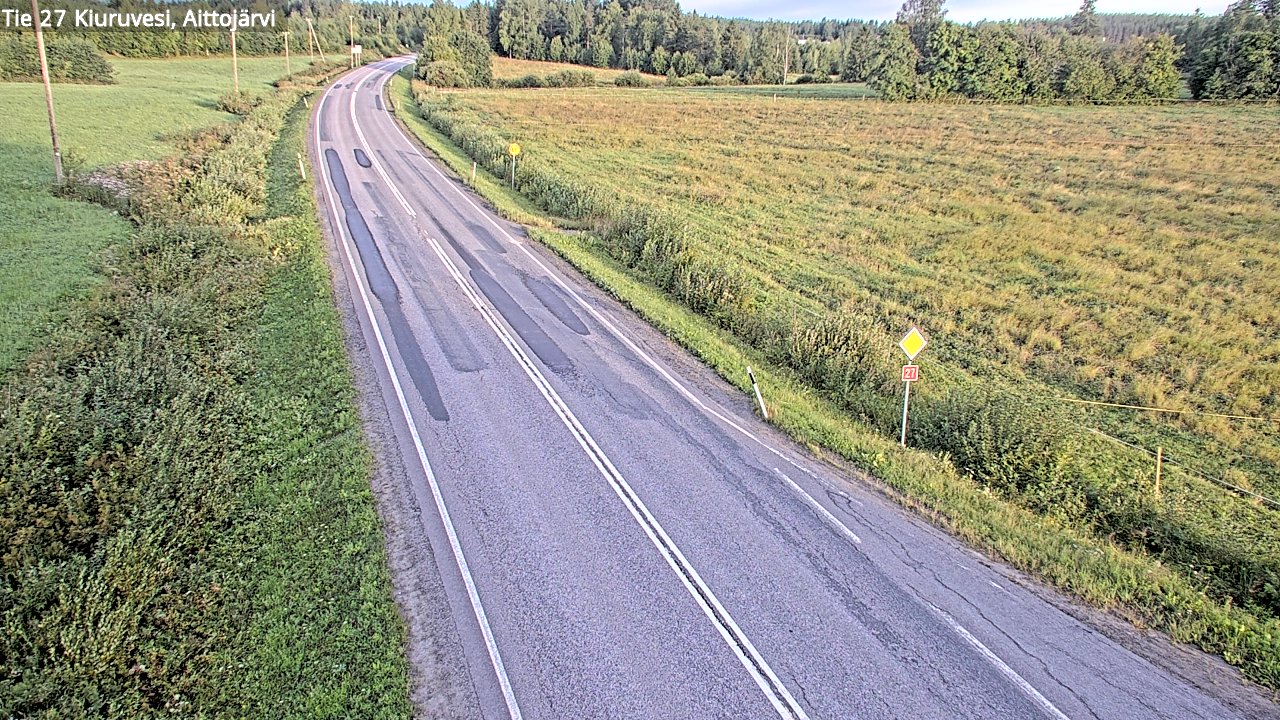 Weather Camera Image Väg 27 Kiuruvesi, Aittojärvi, Kiuruvesi, Pohjois-Savo