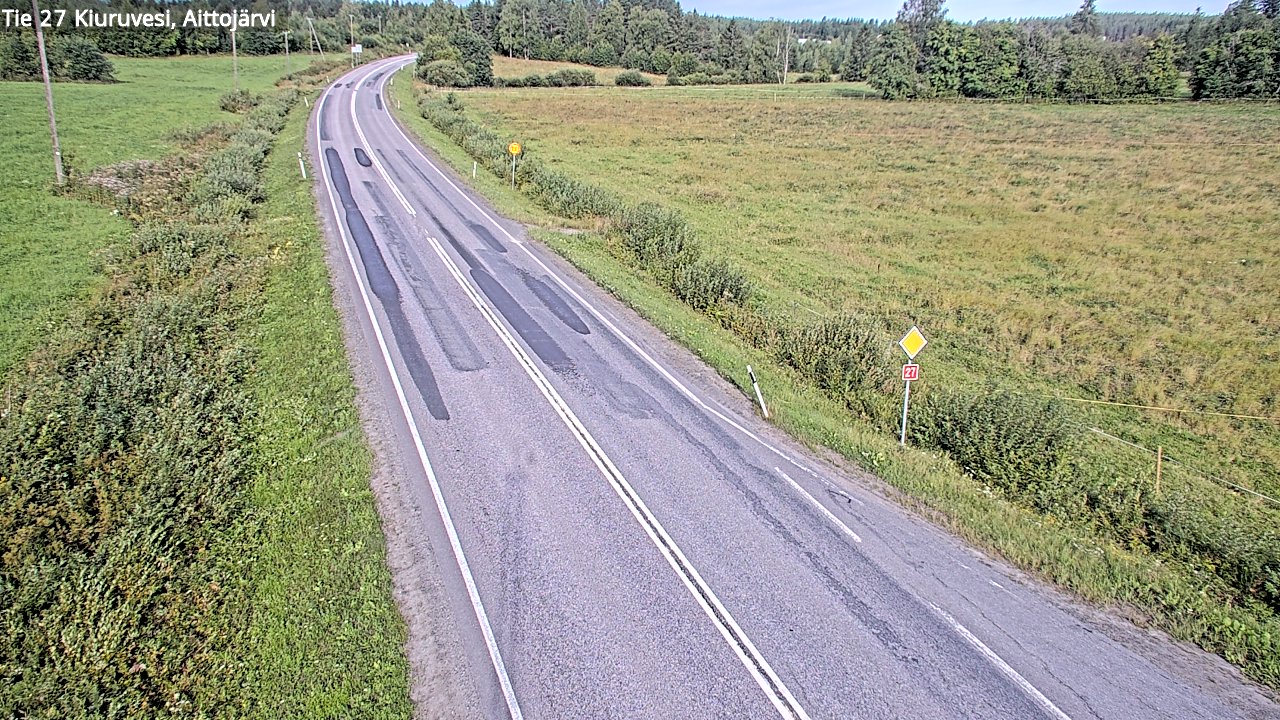Weather Camera Image Väg 27 Kiuruvesi, Aittojärvi, Kiuruvesi, Pohjois-Savo