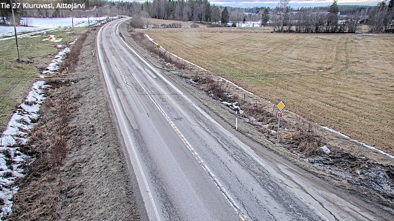 Weather Camera Image Väg 27 Kiuruvesi, Aittojärvi, Kiuruvesi, Pohjois-Savo