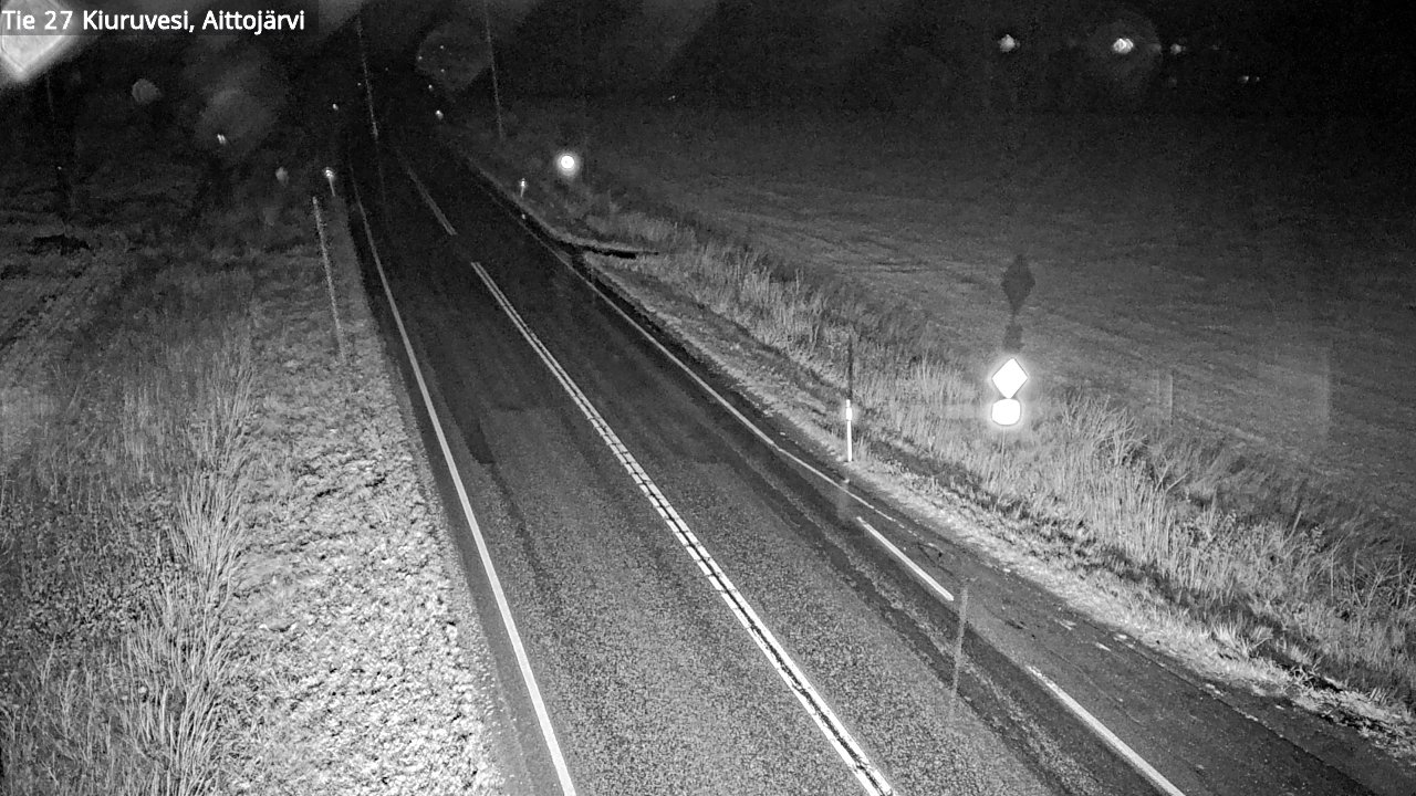 Weather Camera Image Väg 27 Kiuruvesi, Aittojärvi, Kiuruvesi, Pohjois-Savo