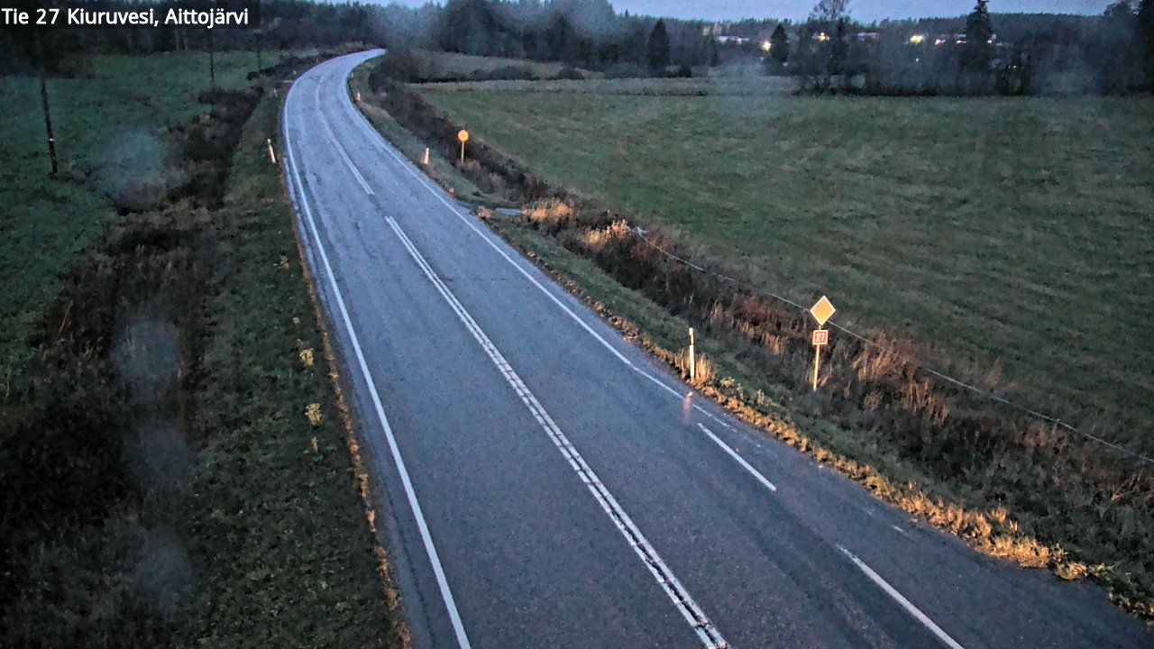 Weather Camera Image Väg 27 Kiuruvesi, Aittojärvi, Kiuruvesi, Pohjois-Savo
