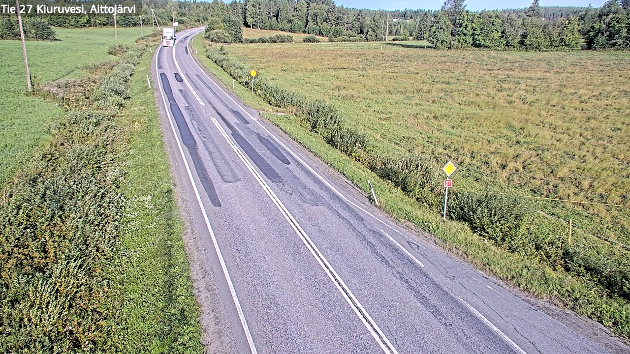 Weather Camera Image Väg 27 Kiuruvesi, Aittojärvi, Kiuruvesi, Pohjois-Savo