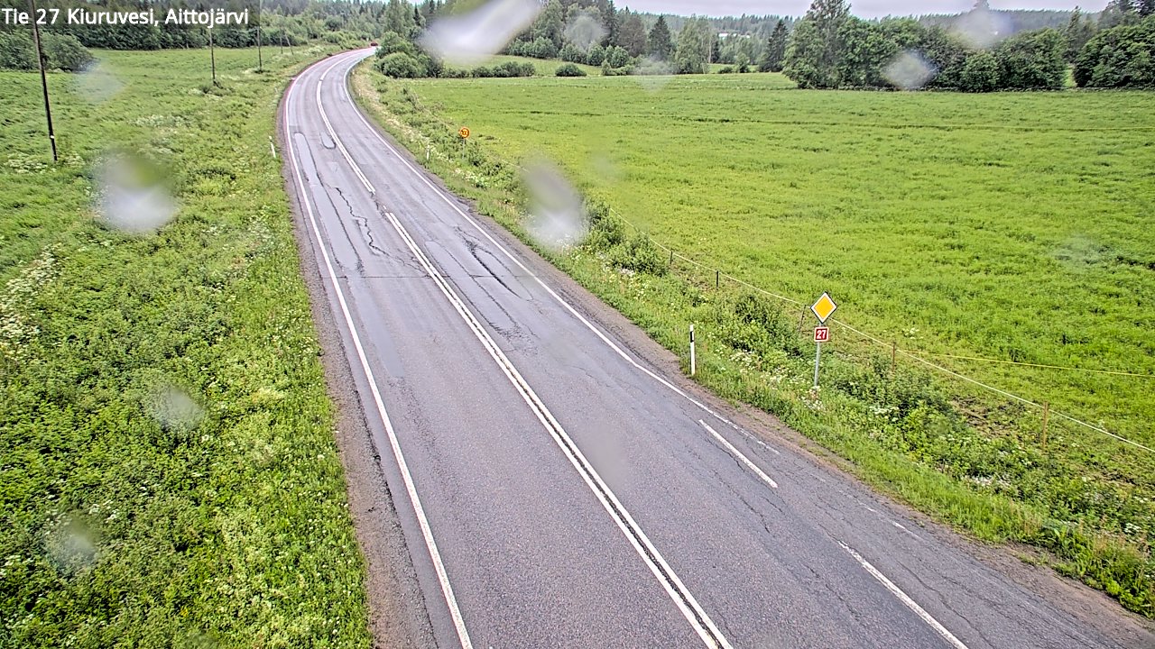 Weather Camera Image Väg 27 Kiuruvesi, Aittojärvi, Kiuruvesi, Pohjois-Savo