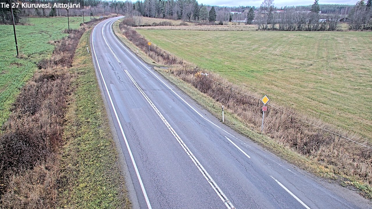 Weather Camera Image Väg 27 Kiuruvesi, Aittojärvi, Kiuruvesi, Pohjois-Savo