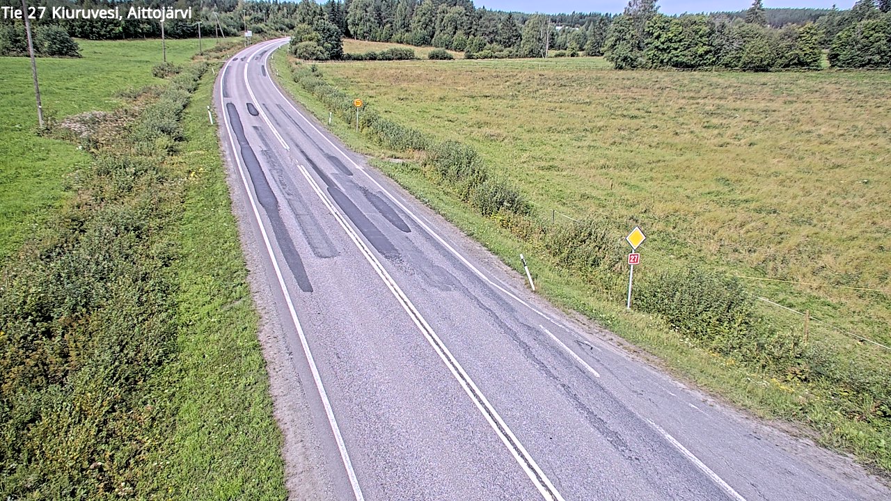 Weather Camera Image Väg 27 Kiuruvesi, Aittojärvi, Kiuruvesi, Pohjois-Savo