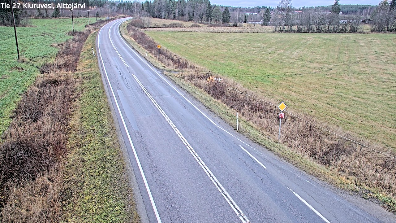Weather Camera Image Väg 27 Kiuruvesi, Aittojärvi, Kiuruvesi, Pohjois-Savo