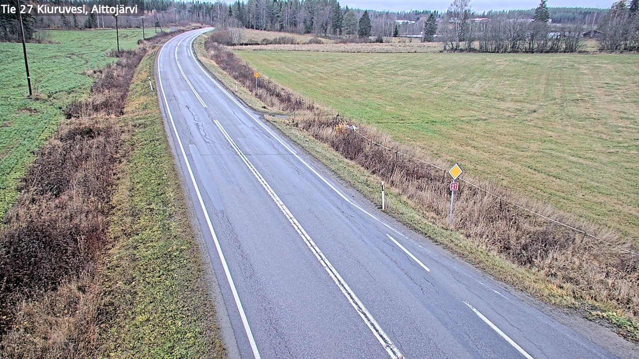 Weather Camera Image Väg 27 Kiuruvesi, Aittojärvi, Kiuruvesi, Pohjois-Savo