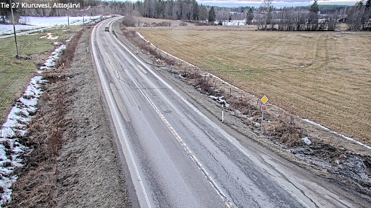Weather Camera Image Väg 27 Kiuruvesi, Aittojärvi, Kiuruvesi, Pohjois-Savo