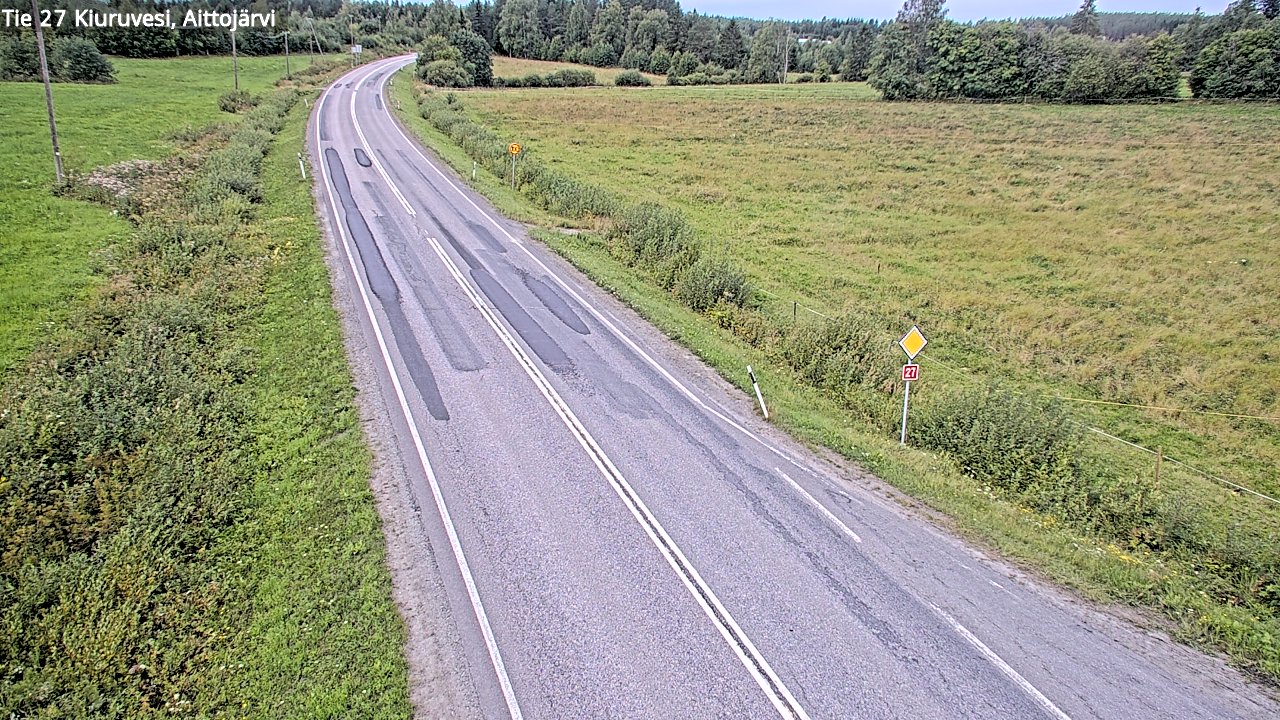 Weather Camera Image Väg 27 Kiuruvesi, Aittojärvi, Kiuruvesi, Pohjois-Savo