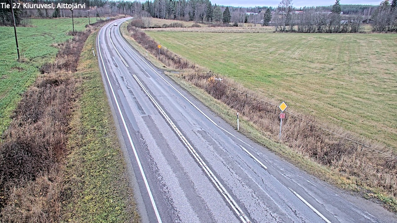 Weather Camera Image Väg 27 Kiuruvesi, Aittojärvi, Kiuruvesi, Pohjois-Savo