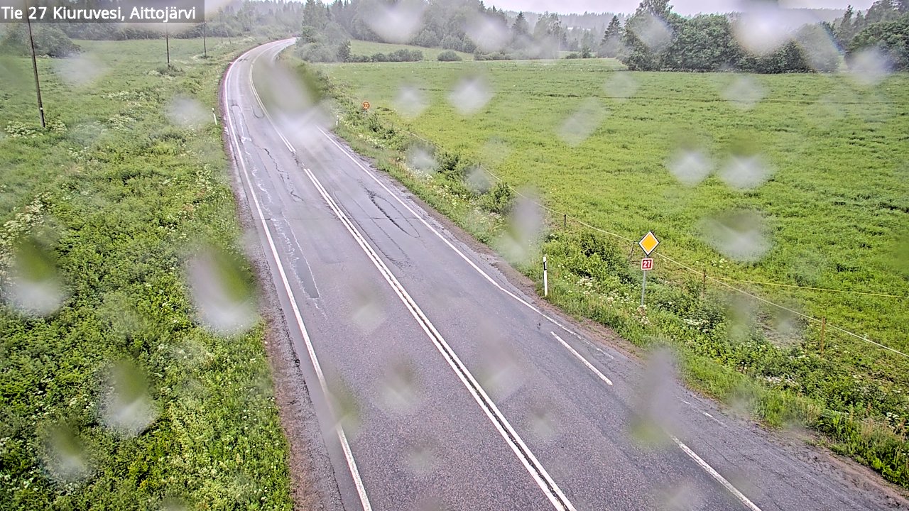 Weather Camera Image Väg 27 Kiuruvesi, Aittojärvi, Kiuruvesi, Pohjois-Savo