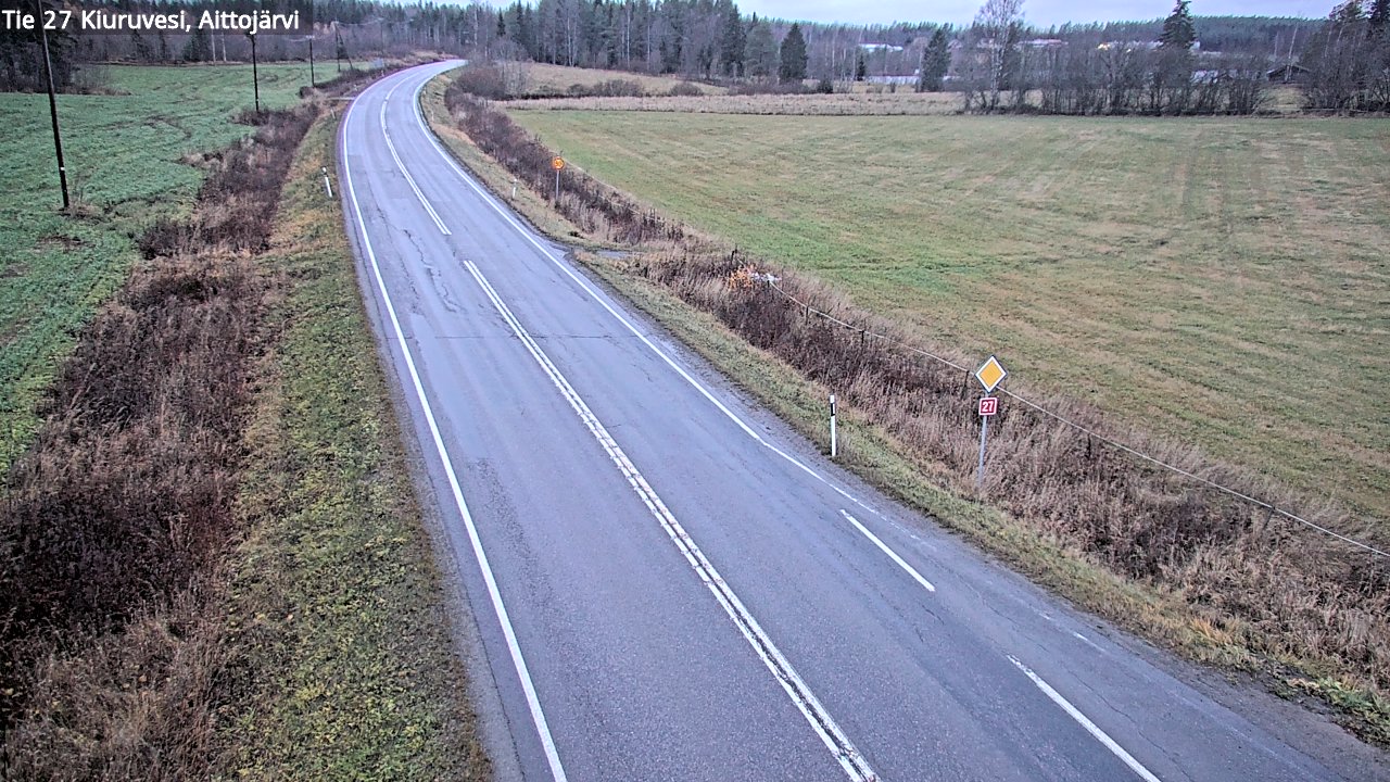 Weather Camera Image Väg 27 Kiuruvesi, Aittojärvi, Kiuruvesi, Pohjois-Savo