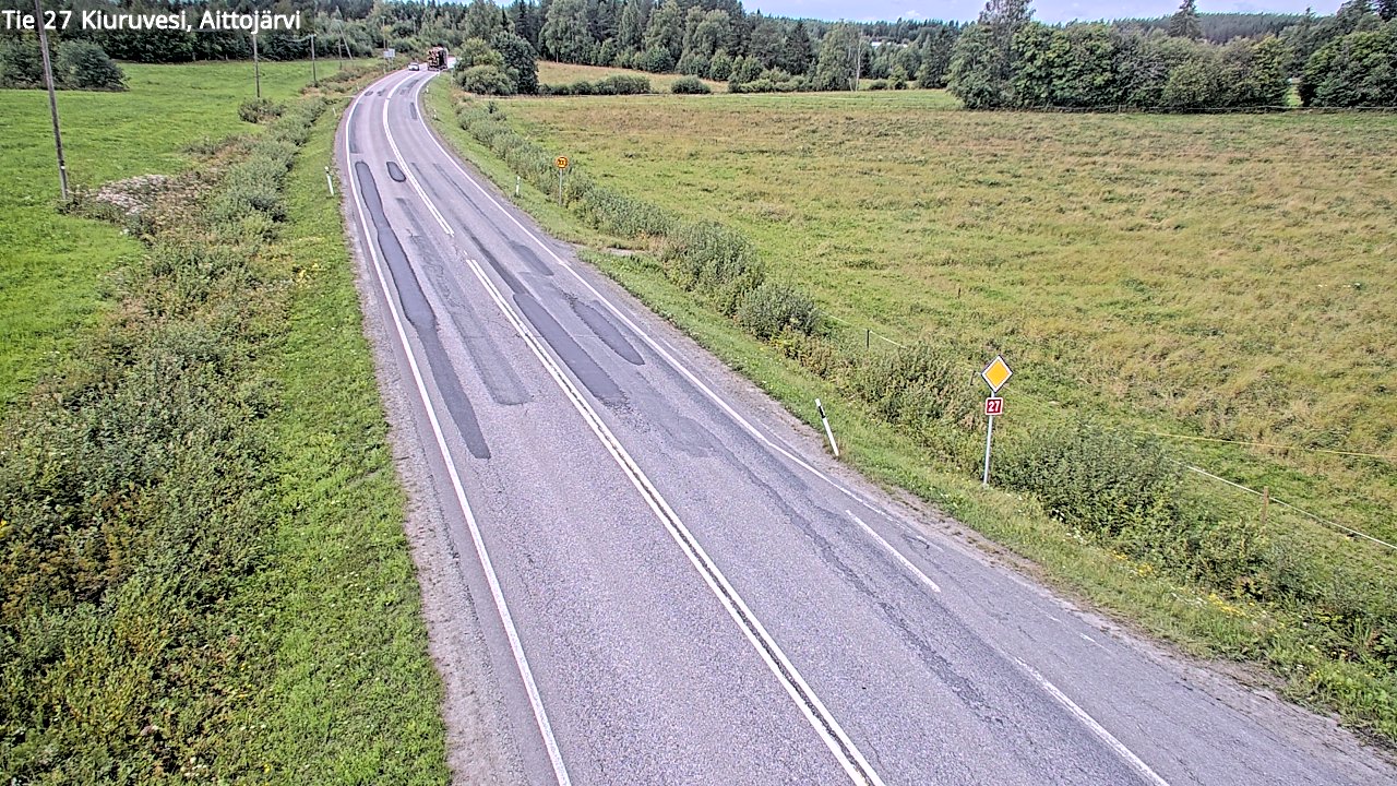 Weather Camera Image Väg 27 Kiuruvesi, Aittojärvi, Kiuruvesi, Pohjois-Savo