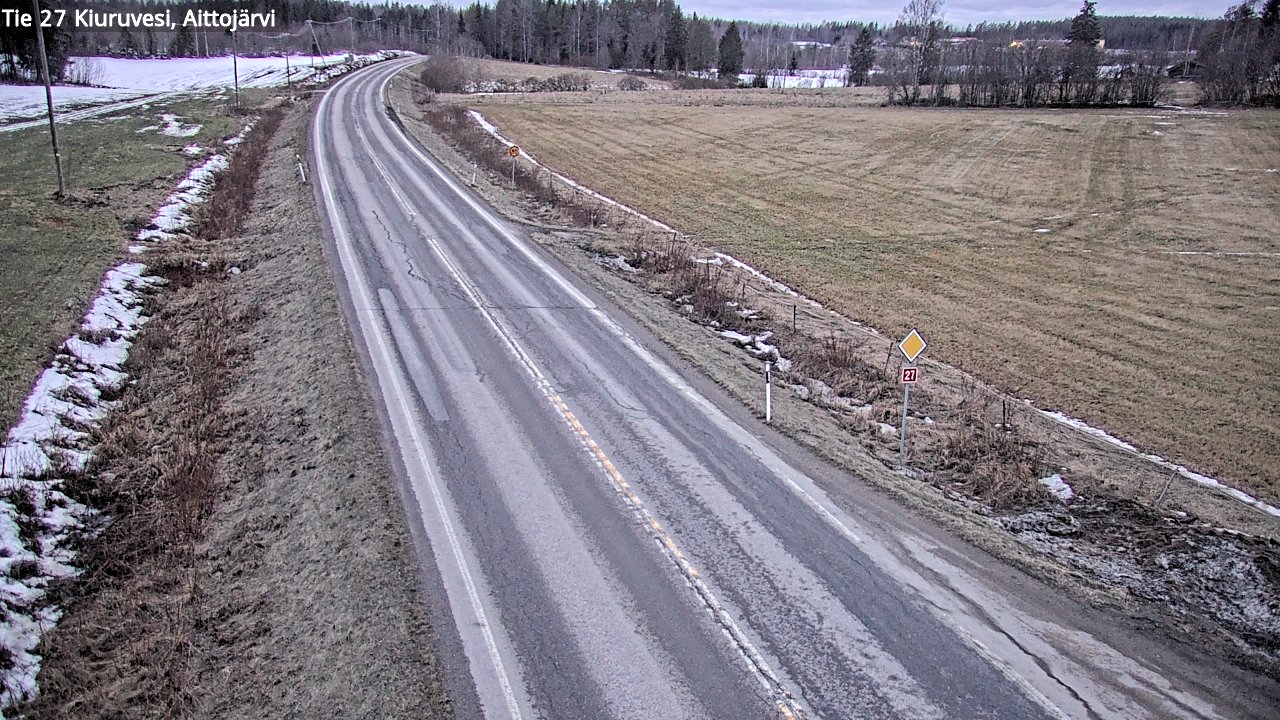 Weather Camera Image Väg 27 Kiuruvesi, Aittojärvi, Kiuruvesi, Pohjois-Savo
