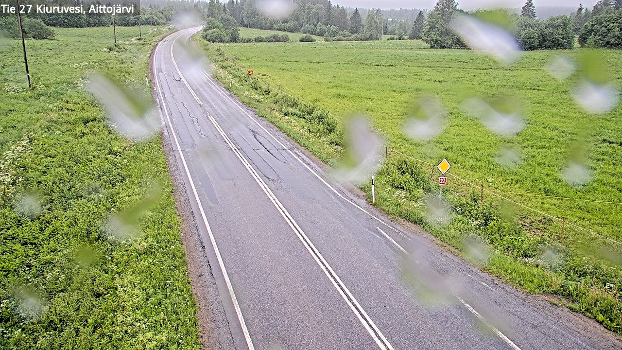 Weather Camera Image Väg 27 Kiuruvesi, Aittojärvi, Kiuruvesi, Pohjois-Savo