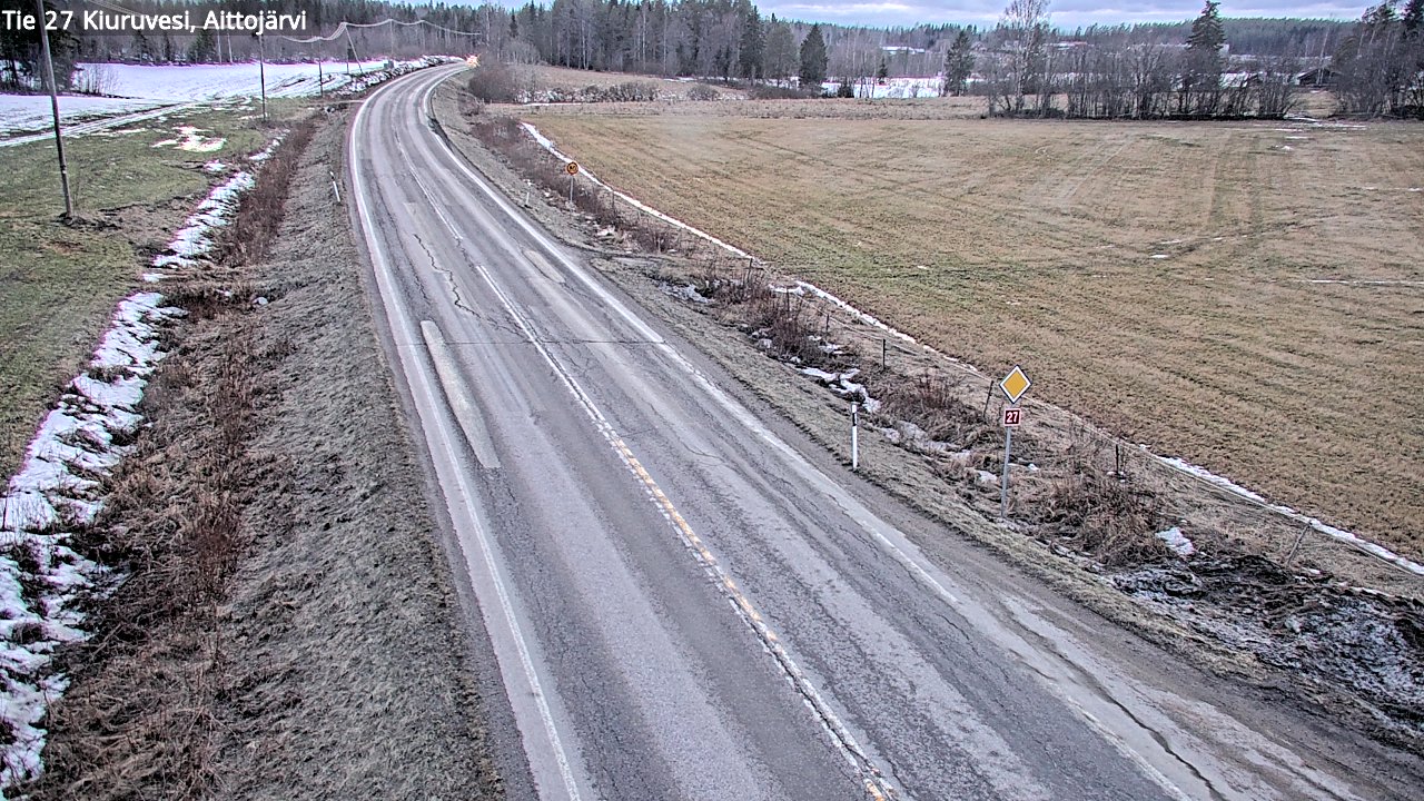 Weather Camera Image Väg 27 Kiuruvesi, Aittojärvi, Kiuruvesi, Pohjois-Savo