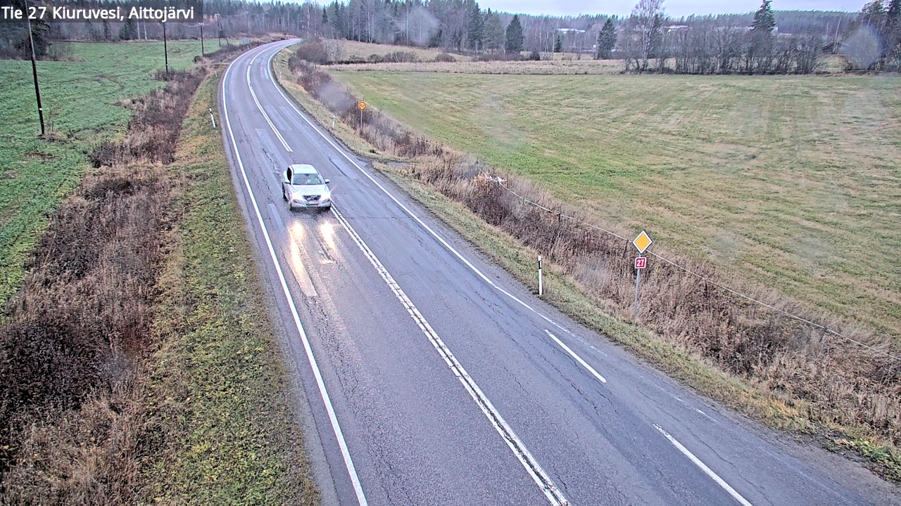 Weather Camera Image Väg 27 Kiuruvesi, Aittojärvi, Kiuruvesi, Pohjois-Savo