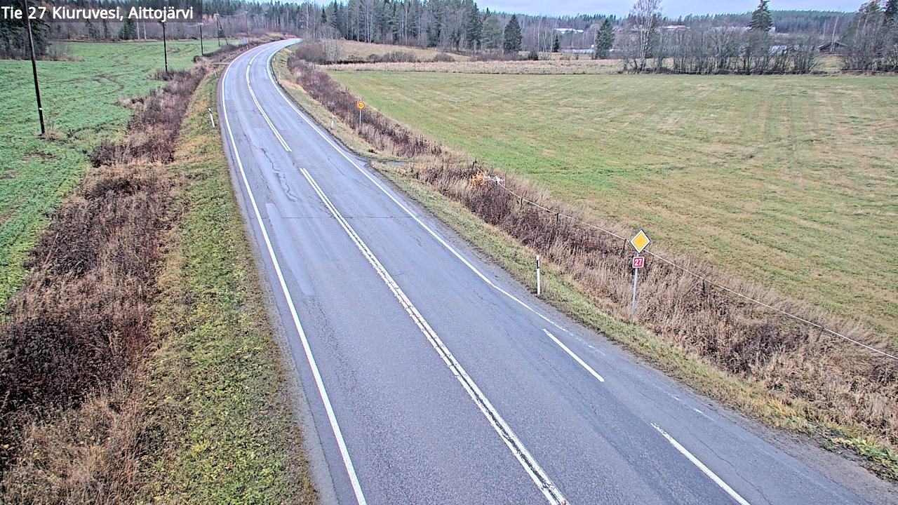 Weather Camera Image Väg 27 Kiuruvesi, Aittojärvi, Kiuruvesi, Pohjois-Savo