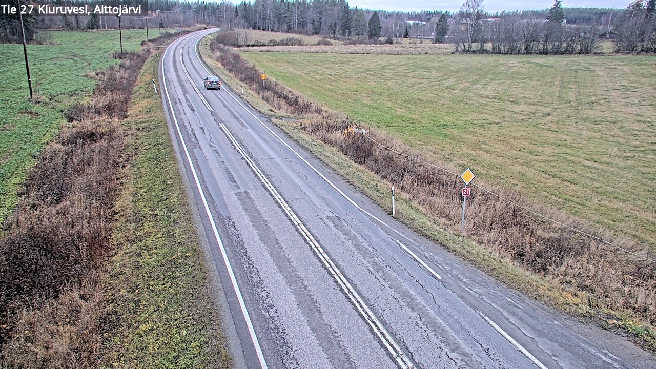 Weather Camera Image Väg 27 Kiuruvesi, Aittojärvi, Kiuruvesi, Pohjois-Savo