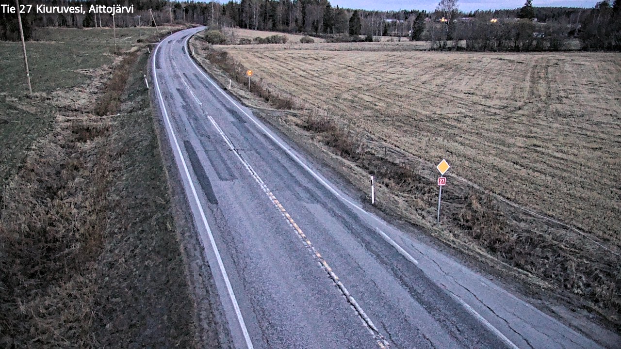 Weather Camera Image Väg 27 Kiuruvesi, Aittojärvi, Kiuruvesi, Pohjois-Savo