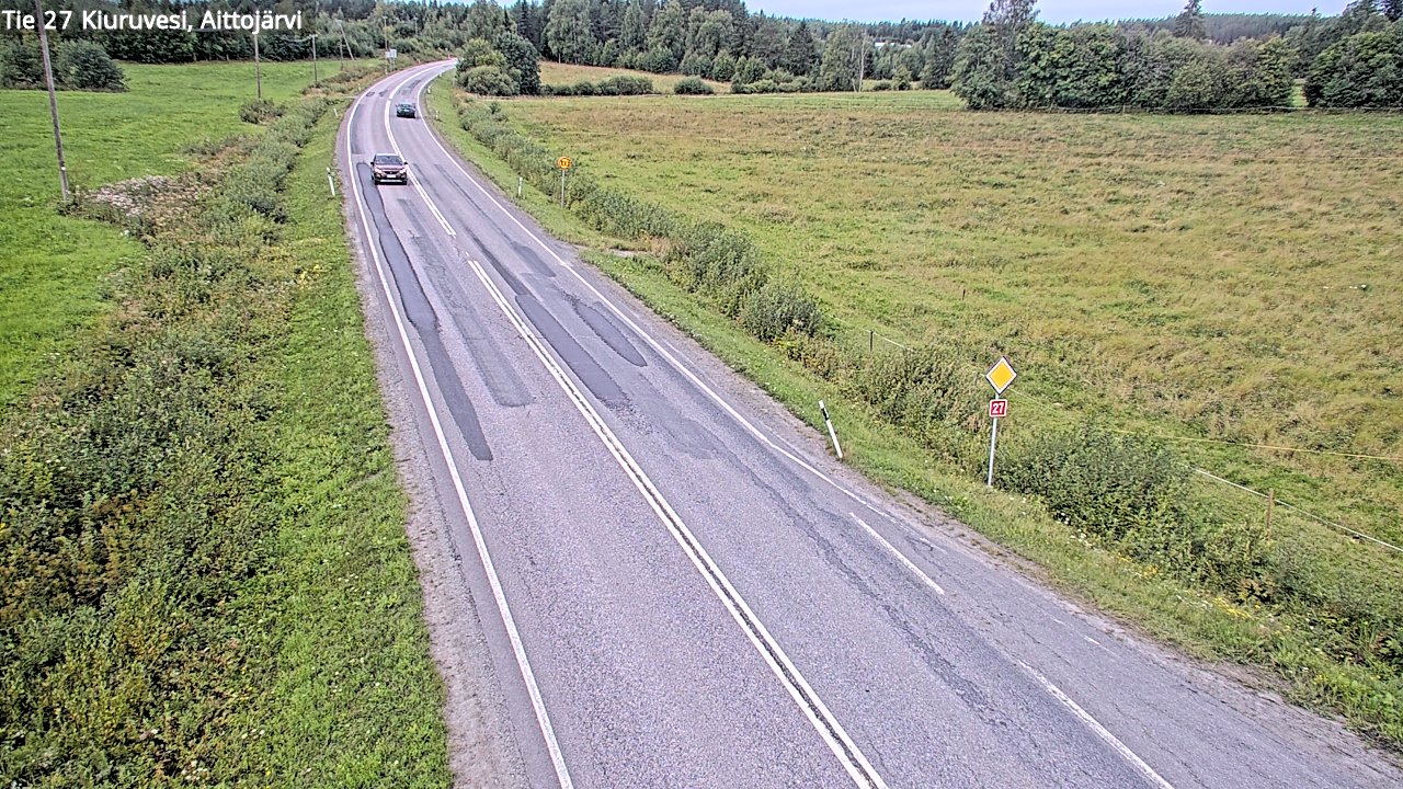 Weather Camera Image Väg 27 Kiuruvesi, Aittojärvi, Kiuruvesi, Pohjois-Savo