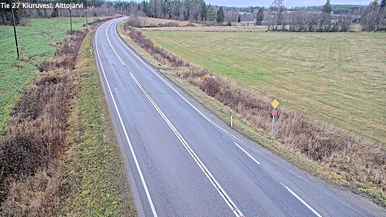 Weather Camera Image Väg 27 Kiuruvesi, Aittojärvi, Kiuruvesi, Pohjois-Savo