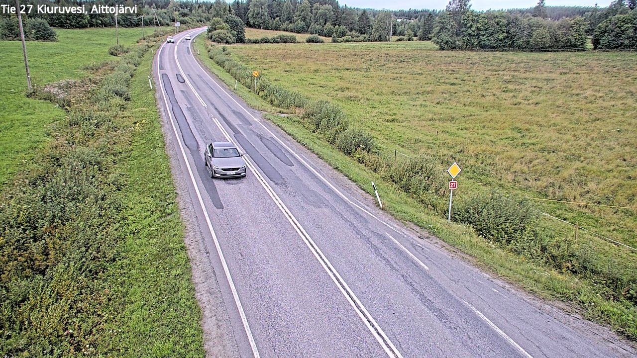 Weather Camera Image Väg 27 Kiuruvesi, Aittojärvi, Kiuruvesi, Pohjois-Savo