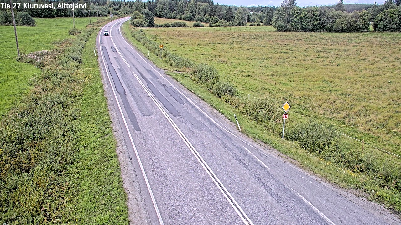 Weather Camera Image Väg 27 Kiuruvesi, Aittojärvi, Kiuruvesi, Pohjois-Savo