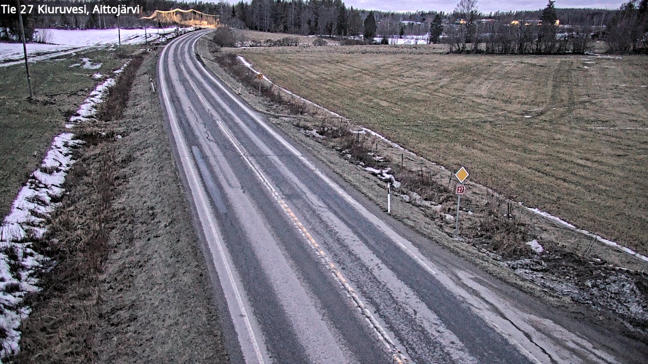 Weather Camera Image Väg 27 Kiuruvesi, Aittojärvi, Kiuruvesi, Pohjois-Savo