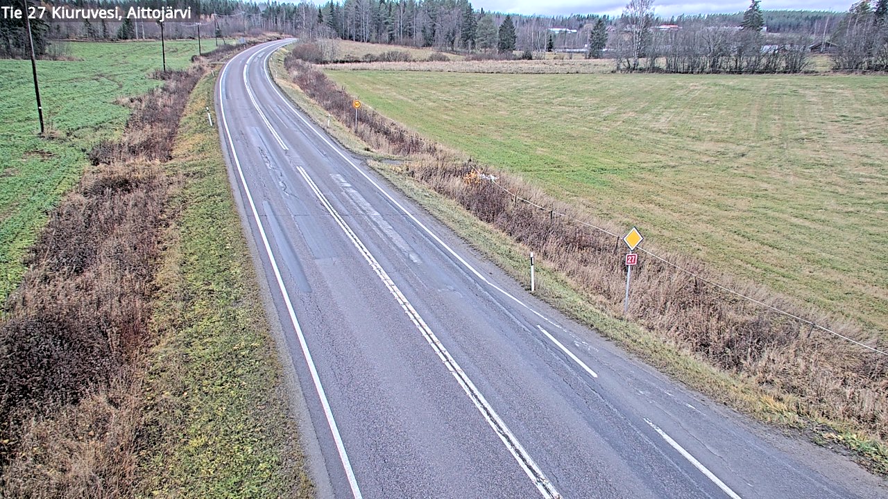 Weather Camera Image Väg 27 Kiuruvesi, Aittojärvi, Kiuruvesi, Pohjois-Savo