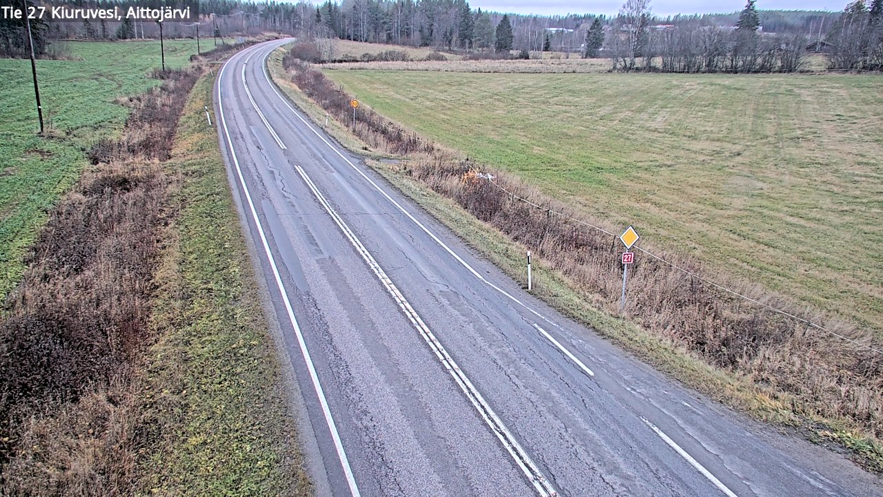 Weather Camera Image Väg 27 Kiuruvesi, Aittojärvi, Kiuruvesi, Pohjois-Savo