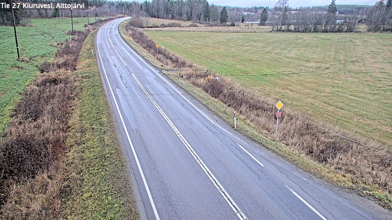Weather Camera Image Väg 27 Kiuruvesi, Aittojärvi, Kiuruvesi, Pohjois-Savo