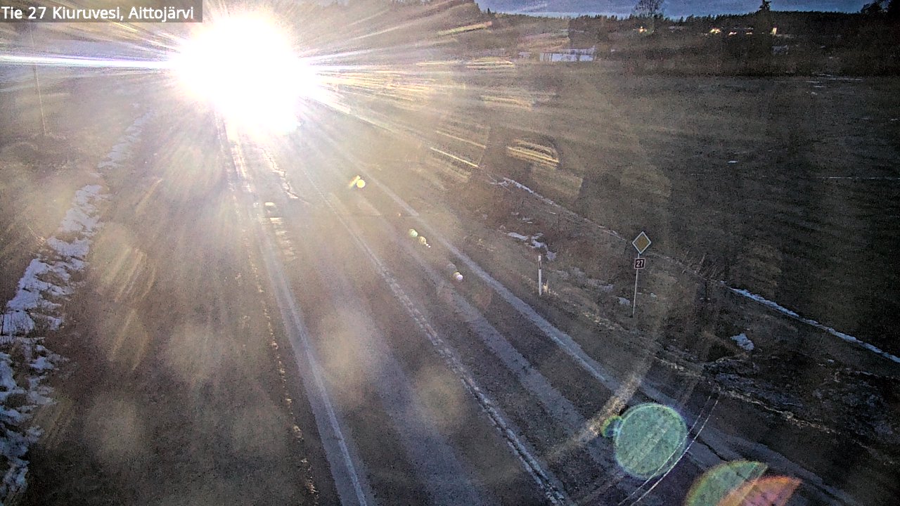 Weather Camera Image Väg 27 Kiuruvesi, Aittojärvi, Kiuruvesi, Pohjois-Savo