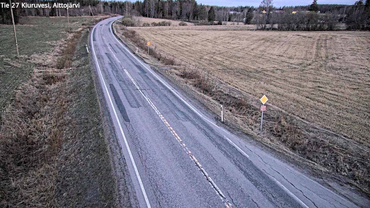 Weather Camera Image Väg 27 Kiuruvesi, Aittojärvi, Kiuruvesi, Pohjois-Savo