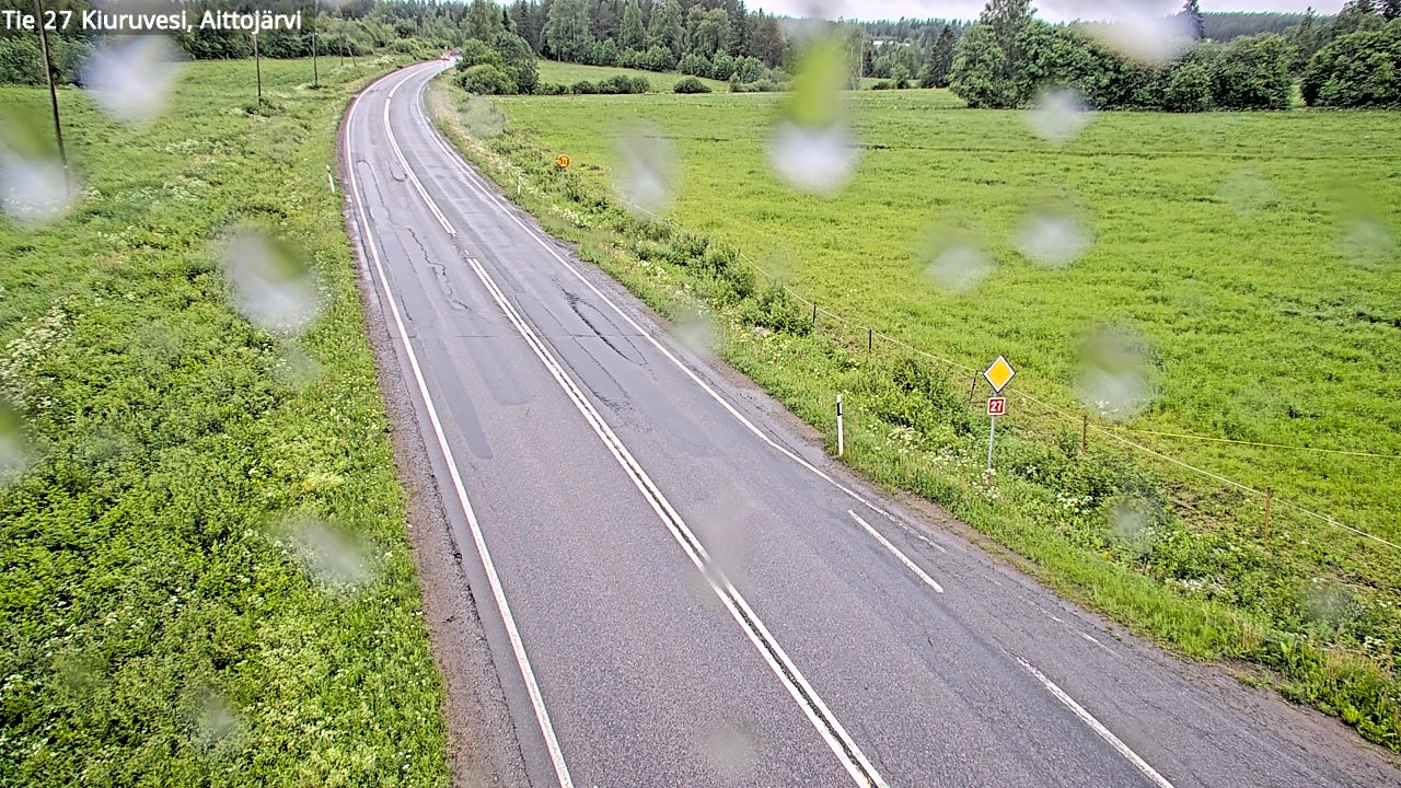 Weather Camera Image Väg 27 Kiuruvesi, Aittojärvi, Kiuruvesi, Pohjois-Savo