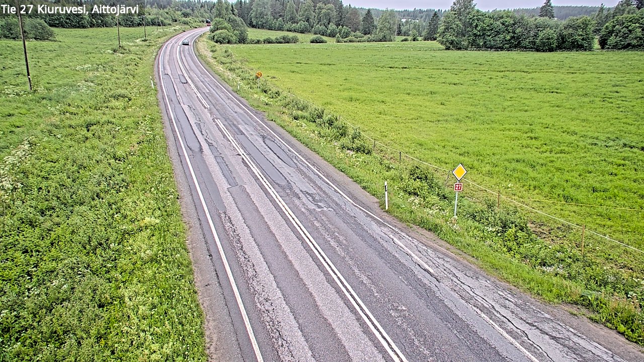 Weather Camera Image Väg 27 Kiuruvesi, Aittojärvi, Kiuruvesi, Pohjois-Savo