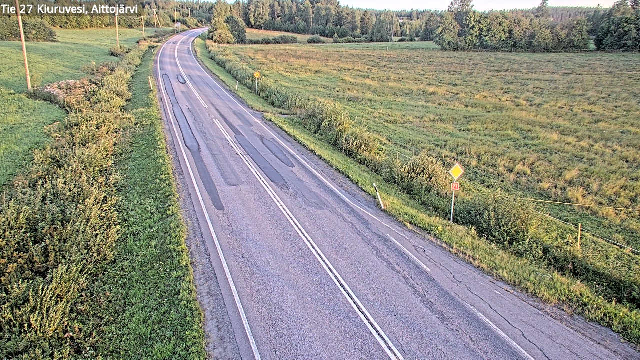 Weather Camera Image Väg 27 Kiuruvesi, Aittojärvi, Kiuruvesi, Pohjois-Savo