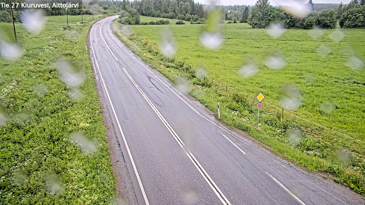 Weather Camera Image Väg 27 Kiuruvesi, Aittojärvi, Kiuruvesi, Pohjois-Savo
