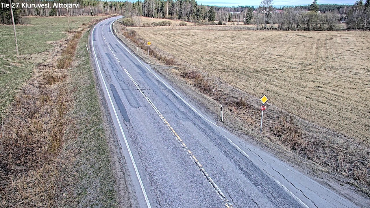 Weather Camera Image Road 27 Kiuruvesi, Aittojärvi, Kiuruvesi, Pohjois-Savo