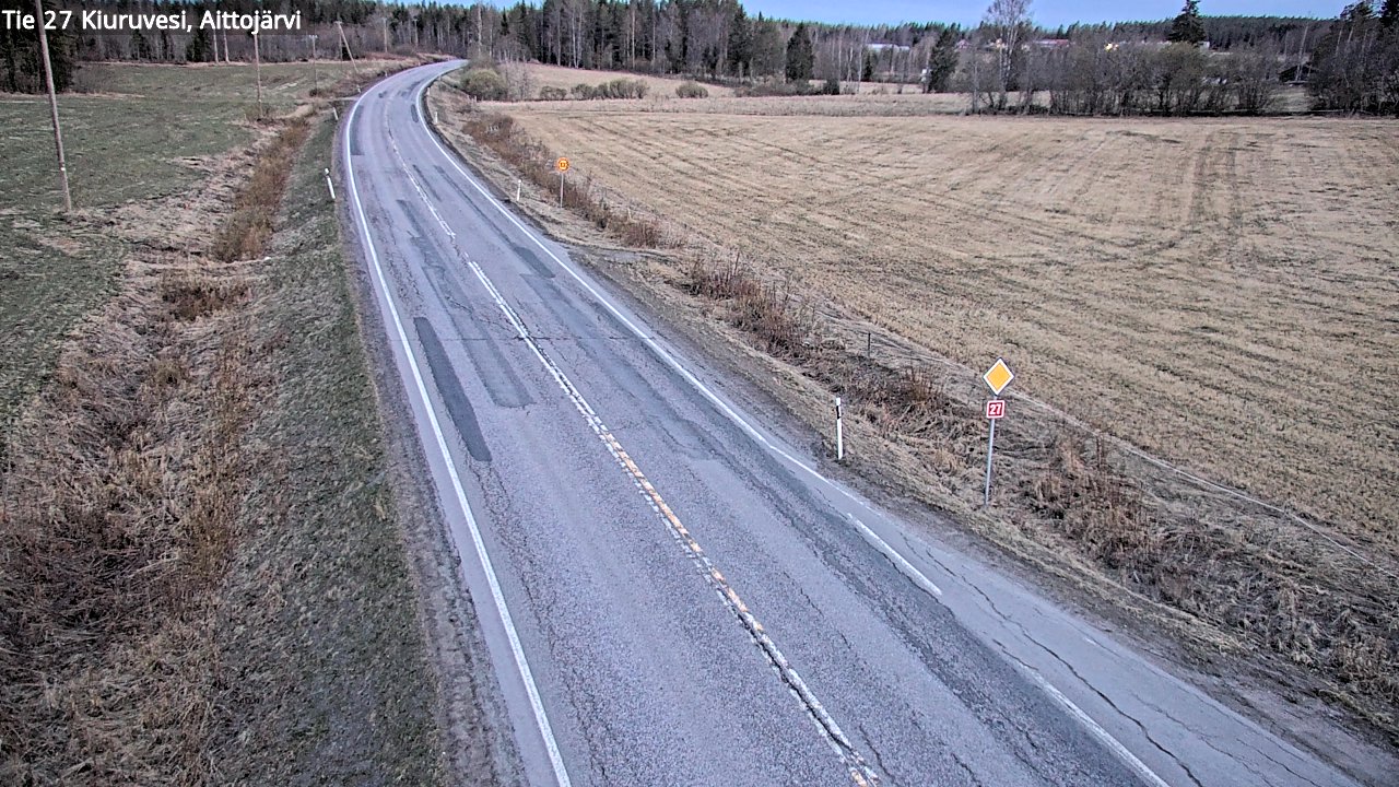 Weather Camera Image Väg 27 Kiuruvesi, Aittojärvi, Kiuruvesi, Pohjois-Savo