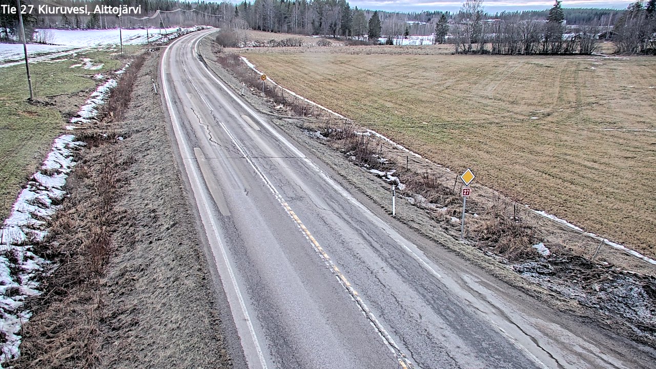 Weather Camera Image Väg 27 Kiuruvesi, Aittojärvi, Kiuruvesi, Pohjois-Savo