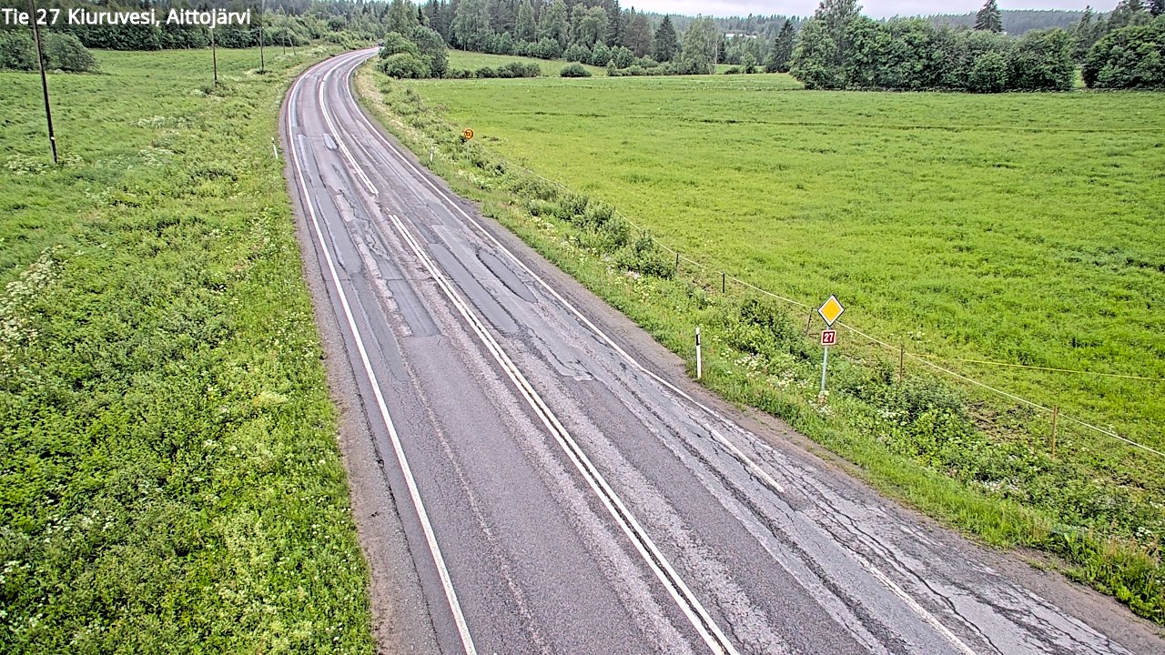 Weather Camera Image Väg 27 Kiuruvesi, Aittojärvi, Kiuruvesi, Pohjois-Savo
