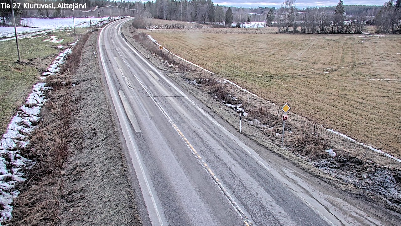 Weather Camera Image Väg 27 Kiuruvesi, Aittojärvi, Kiuruvesi, Pohjois-Savo