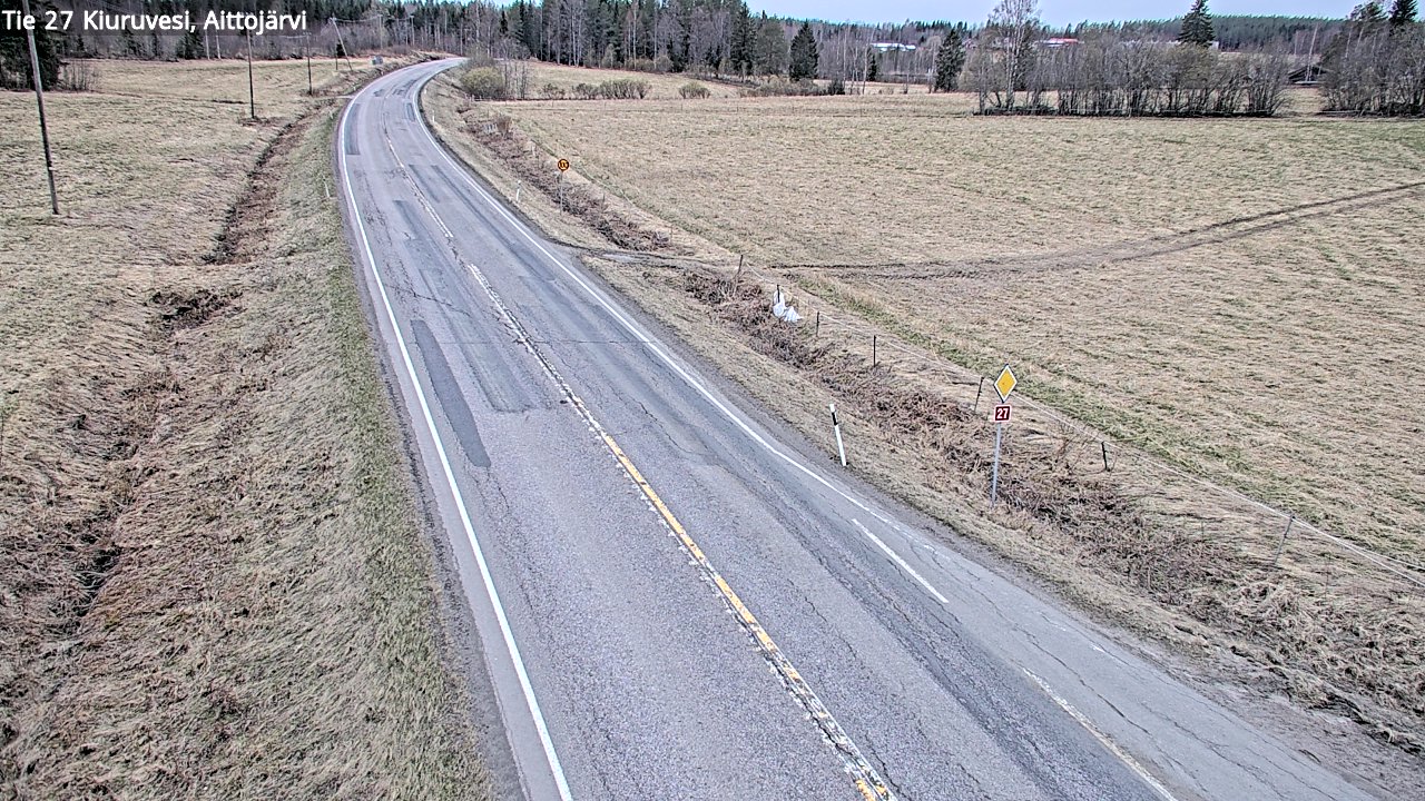 Weather Camera Image Road 27 Kiuruvesi, Aittojärvi, Kiuruvesi, Pohjois-Savo