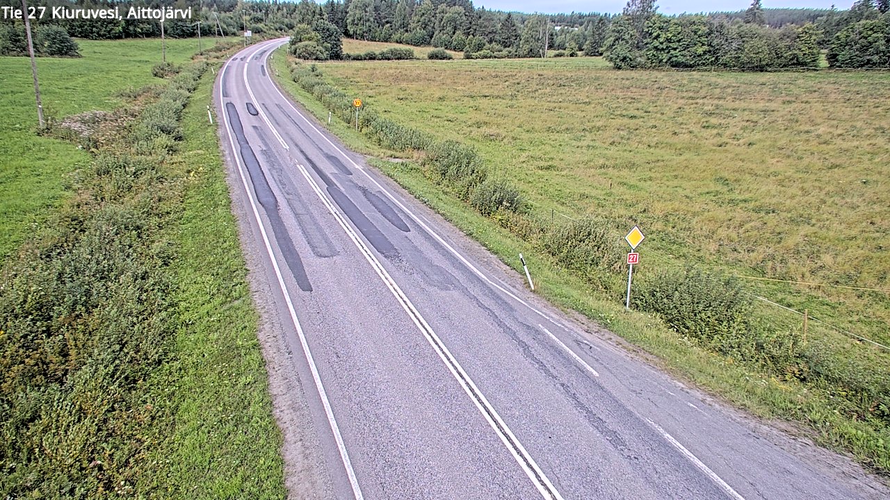 Weather Camera Image Väg 27 Kiuruvesi, Aittojärvi, Kiuruvesi, Pohjois-Savo